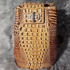 Brahmin Maddie Toasted Melbourne Leather Sling Purse Backpack